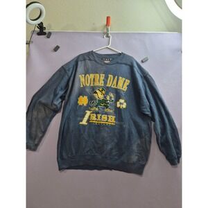 Vintage Galt Sand Sweatshirt Mens XL Navy Blue NCAA Notre Dame Fighting Irish